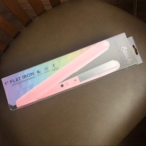 Beauty Essentials 1 inch Pink Ceramic Flat Iron - Picture 2 of 5